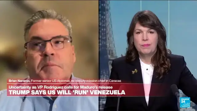 Video thumbnail for Trump says US will 'run' Venezuela