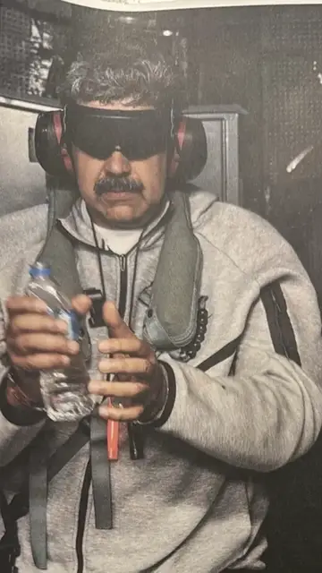 Video thumbnail for Photo of Maduro bound and blindfolded posted by Trump sparks condemnation