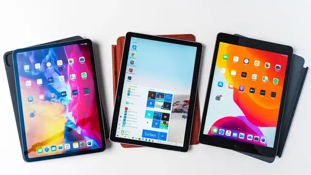Video thumbnail for Vergleich: Microsoft Surface Go 2 VS Apple iPad 7 & iPad Pro