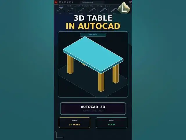 Video thumbnail for Make a 3D Table in AutoCAD