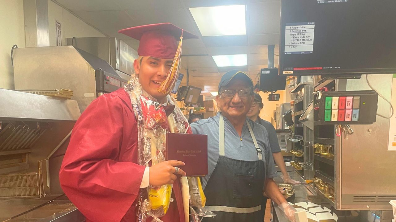 Video thumbnail for Appreciative Graduate Heads To McDonalds To Hug Grandpa Who Works There