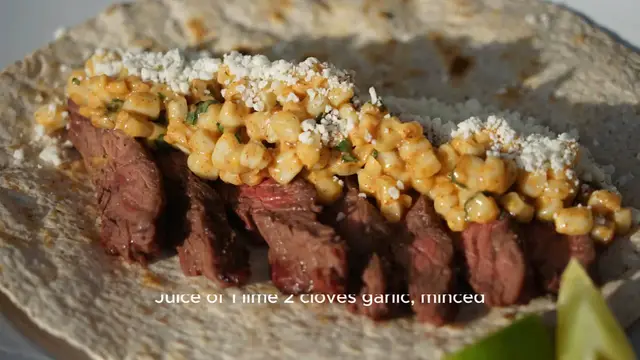 Video thumbnail for Grilled Steak Elote Tacos Recipe