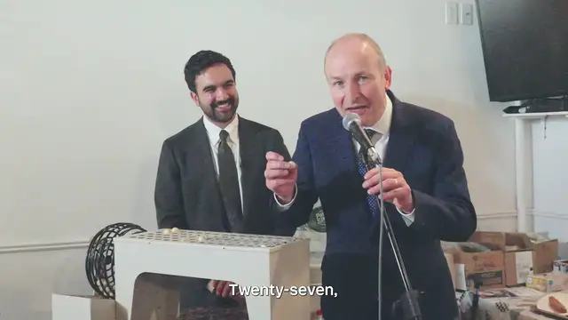 Video thumbnail for Mamdani, Irish PM play bingo, ‘split the G’ in New York