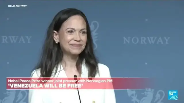 Video thumbnail for REPLAY : Nobel Peace Prize winner Maria Corina Machado presser