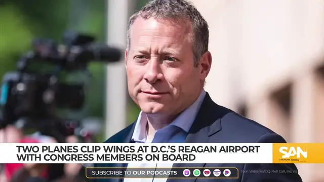 'Video thumbnail for 2 planes clip wings at Reagan Airport, Congress members on board'