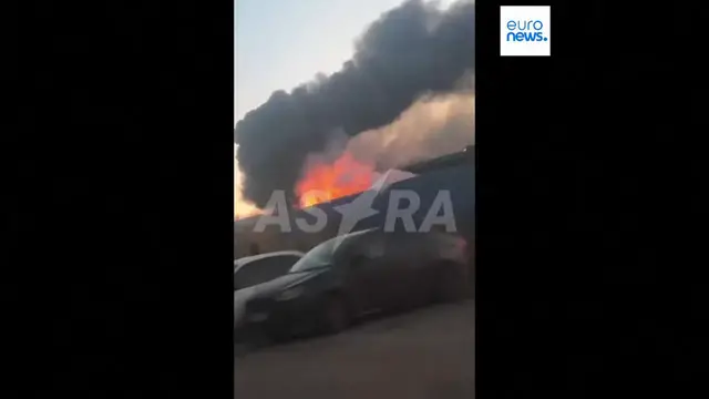 Video thumbnail for Fire rages at Yandex data centre after Ukraine drone attack