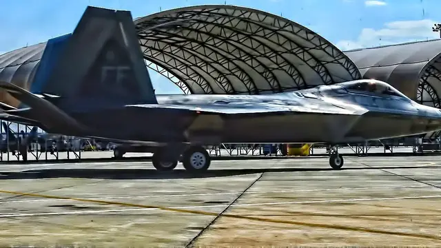 'Video thumbnail for F-22 Raptors Fly Out At Langley Prior To Hurricane Dorian'