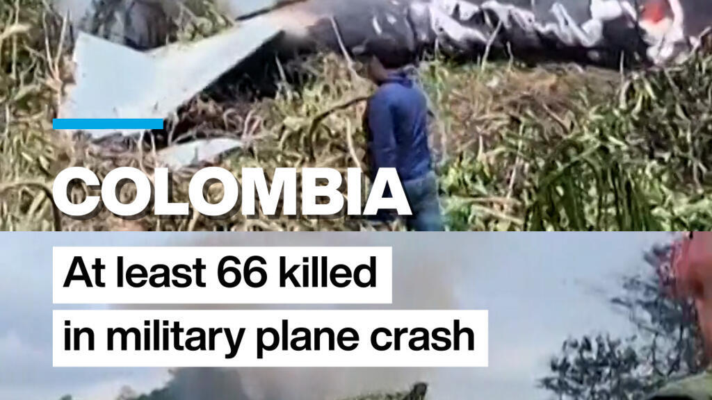 Video thumbnail for At least 66 killed in military plane crash in Colombia