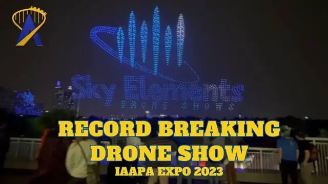 'Video thumbnail for Record-Breaking Drone Show at IAAPA Expo 2023, Nearly 1,600 drones'