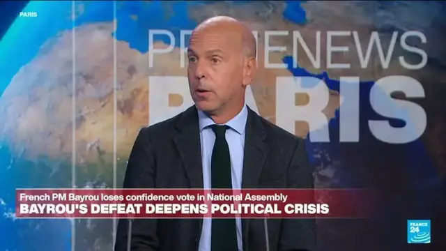'Video thumbnail for French MPs ‘relieved’ and ‘worried’ after confidence vote topples PM Bayrou'