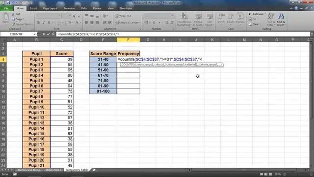 'Video thumbnail for Create a Frequency Distribution Table in Excel'