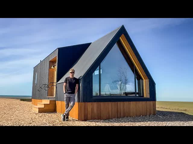 Video thumbnail for Inside the 400 square foot Prefab Cabin with a Bold Signature Look!