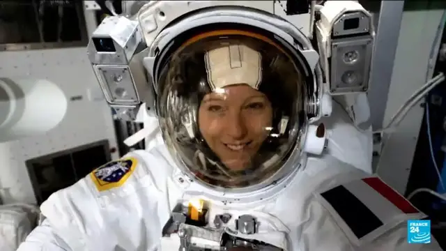 Video thumbnail for ISS hosts first spacewalk by a Frenchwoman