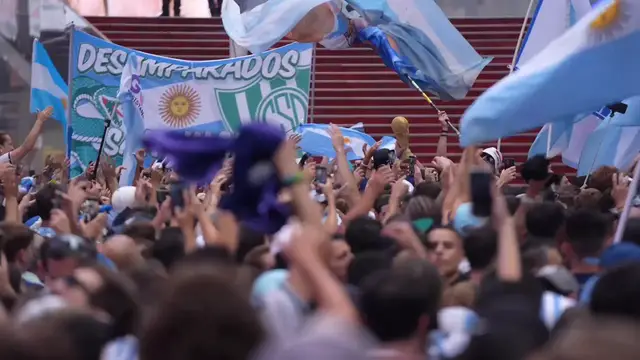 Video thumbnail for US: Argentina supporters fill Times Square ahead of 2026 FIFA World Cup Finale.