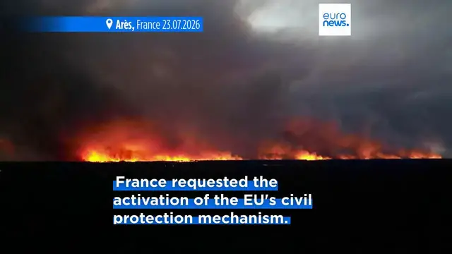 Video thumbnail for Southern Europe still battling wildfires as Spain declares national emergency in Madrid region