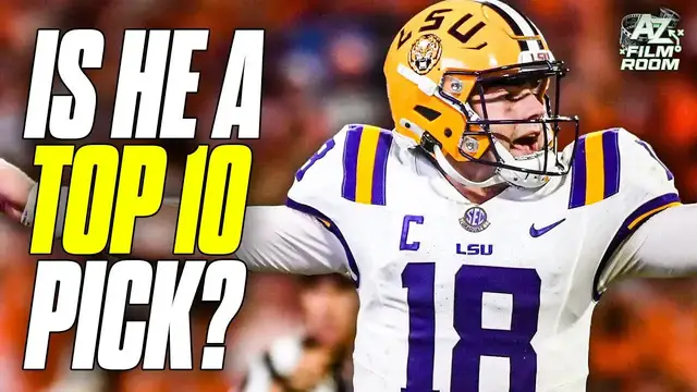 'Video thumbnail for a to z sports film room: garrett nussmeier vs cade klubnik: lsu vs clemson qb breakdown & 2026 nfl draft prospects'