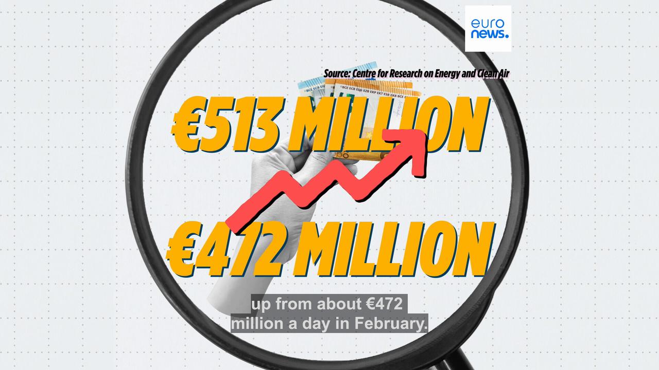 Video thumbnail for Russia pocketing billions from two weeks of war in Iran, data shows