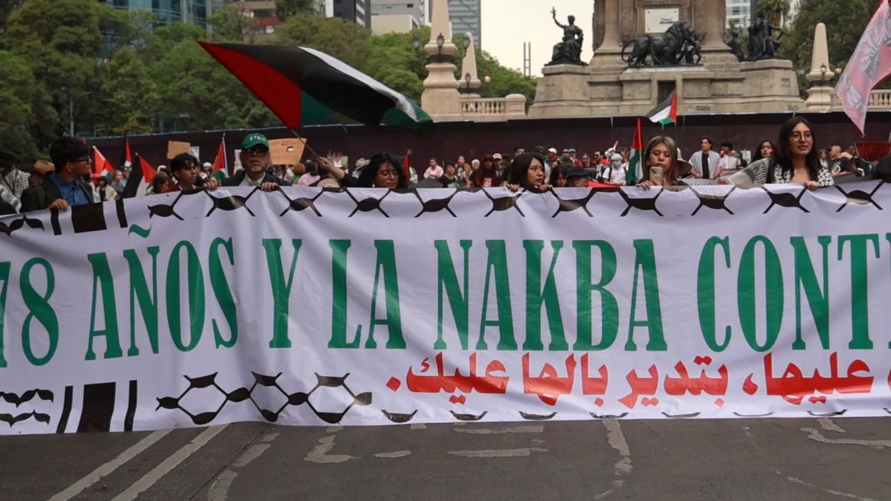 Video thumbnail for Mexico: Pro-Palestinian rally in Mexico City marks 78th anniversary of Nakba.