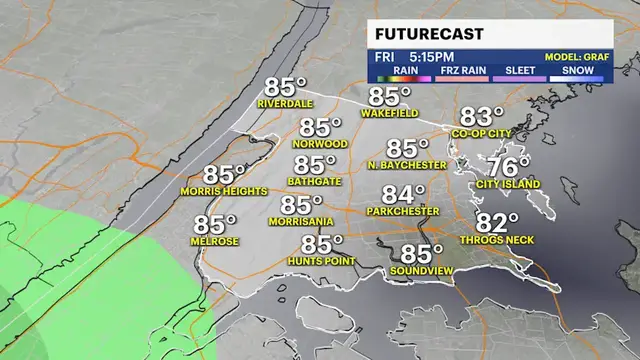 Video thumbnail for Summer-like Friday gives way to cooler temperatures in The Bronx