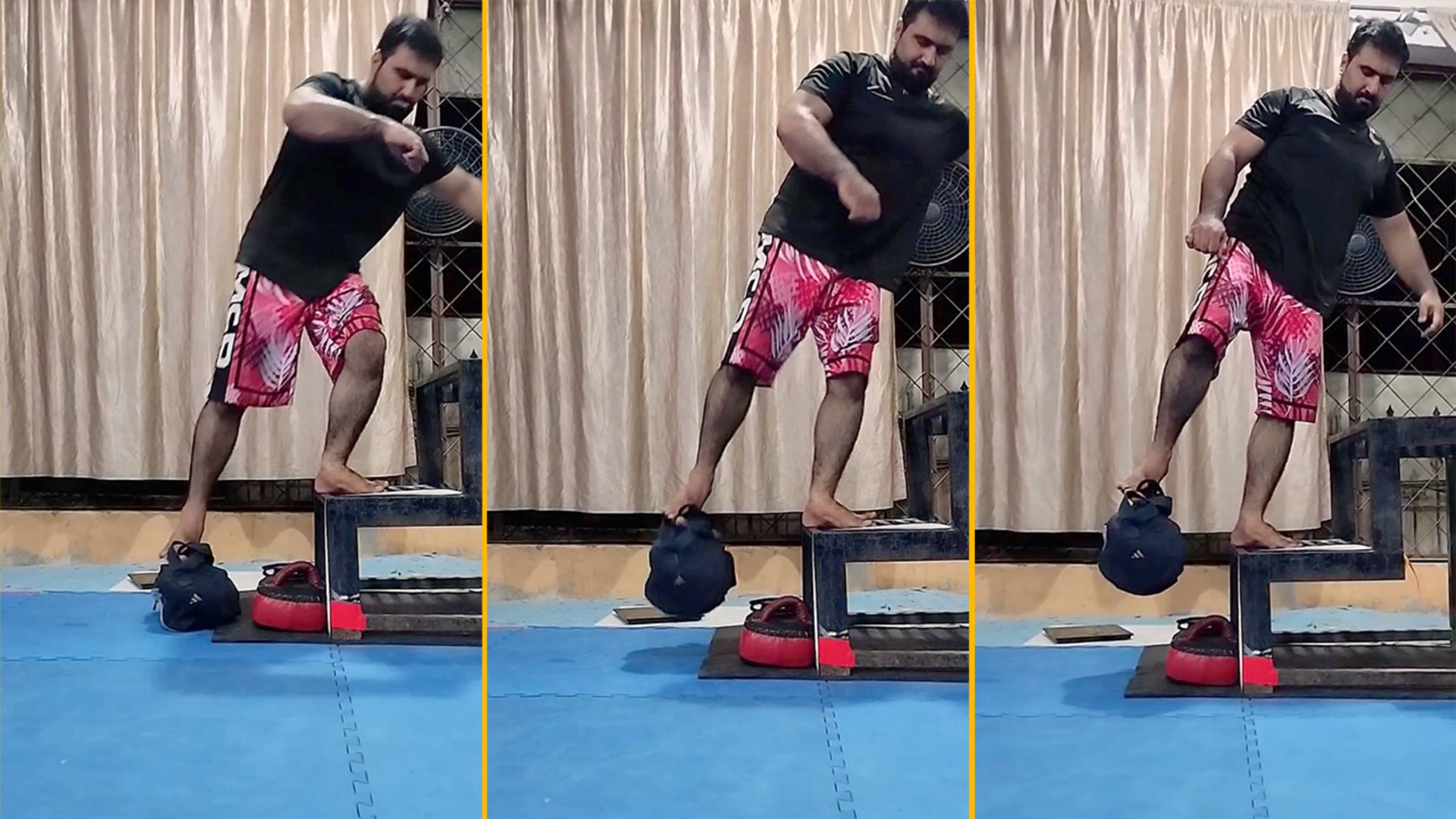 Video thumbnail for Longest duration holding a 60 lb weight with the toes - 1 minute 28 seconds by Irfan Mehsood