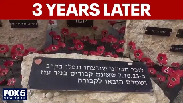 Video thumbnail for Vigils in NYC to mark 3 years since Oct. 7 attacks in Israel