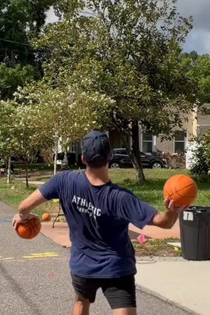 Video thumbnail for Longest miniature basketball shot - 31.39 metres (102.98 ft) achieved by Nicholas DeMarinis