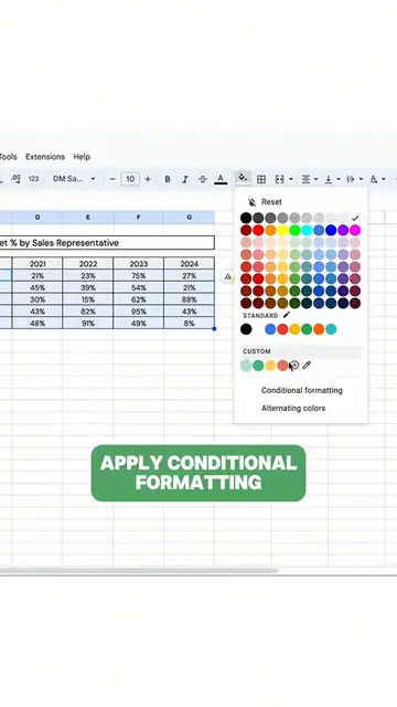 Video thumbnail for Create a heat map in #googlesheets in less than 30 seconds using conditional formatting and color scale
