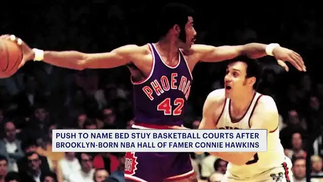 Video thumbnail for Bed-Stuy residents renew push to dedicate basketball courts after Brooklyn-born NBA Hall of Famer