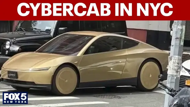 Video thumbnail for Tesla Cybercab spotted in NYC