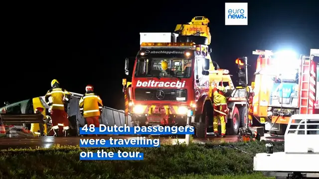 Video thumbnail for Several dead as Dutch tourist coach overturns in eastern Switzerland