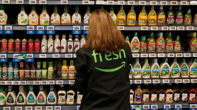'Video thumbnail for Amazon announces same-day grocery delivery, including meat, eggs, seafood'