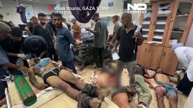 'Video thumbnail for Israeli airstrikes kill dozens in Gaza as UN clinic area hit'