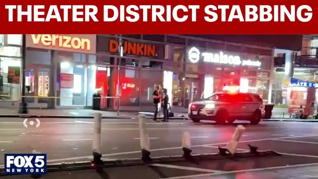 Video thumbnail for 2 men stabbed in Theater District, NYPD says