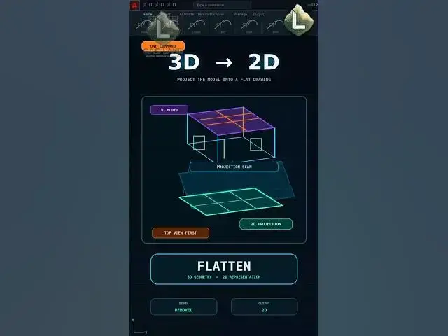 Video thumbnail for Turn a 3D AutoCAD Model into a 2D Drawing!