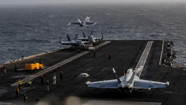 Video thumbnail for Live: US sailors report dire conditions as replacement carrier heads to Middle East