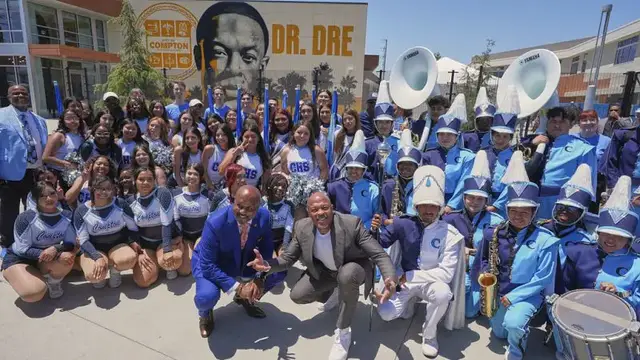 Video thumbnail for Dr. Dre helps open new Compton high school