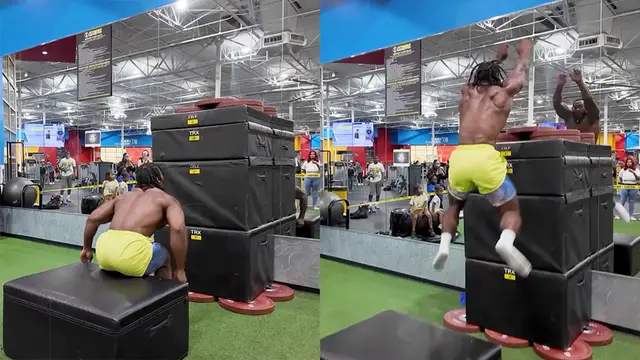 Video thumbnail for Highest seated box jump  1.689 metres (5 ft 6.5 in) by Brian Williams