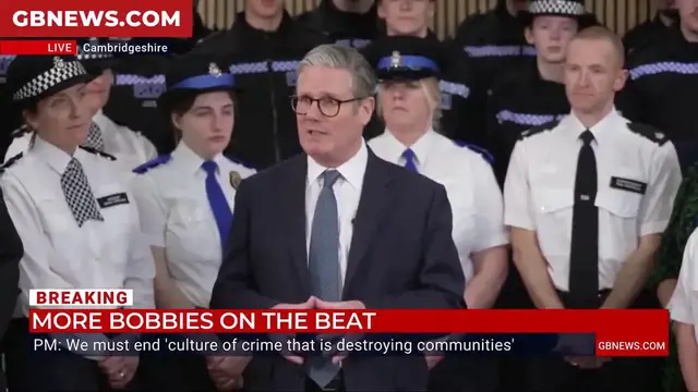 'Video thumbnail for WATCH: Keir Starmer announces target for 3,000 more neighbourhood police officers by 2026'