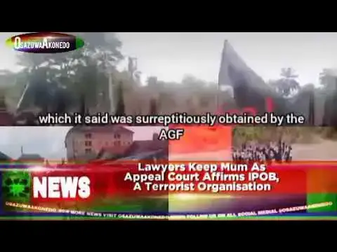 Video thumbnail for Lawyers Keep Mum As Appeal Court Affirms IPOB, A Terrorist Organisation