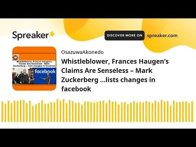 Video thumbnail for Whistleblower, Frances Haugen’s Claims Are Senseless – Mark Zuckerberg …lists changes in facebook