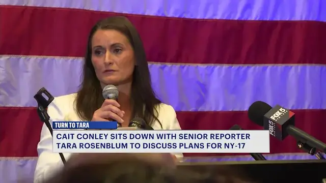 Video thumbnail for ‘Voters were craving a fighter.’ Cait Conley speaks with News 12’s Tara Rosenblum about landslide District 17 win