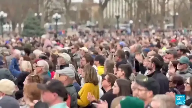 Video thumbnail for Nationwide "Hands Off" rallies against Trump and Musk's policies