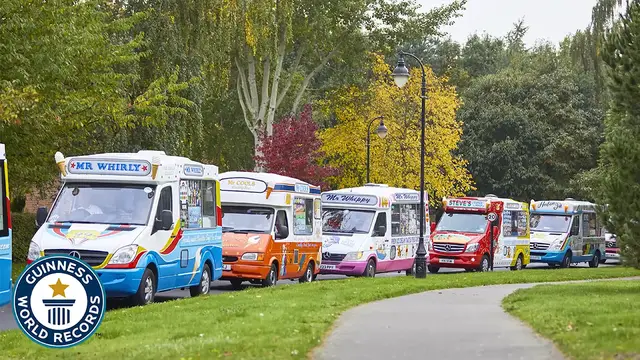 'Video thumbnail for Ed Whitby's sweet victory, world's longest ice cream van parade'