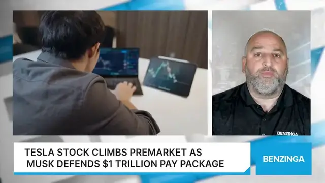 'Video thumbnail for Tesla Stock Climbs Premarket As Musk Defends $1 Trillion Pay Package'