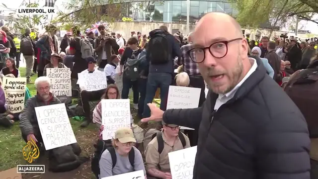 'Video thumbnail for Pro-Palestine protesters arrested in Liverpool as UK Labour Party conference begins'