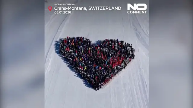 Video thumbnail for Heartfelt tribute in Crans-Montana for fire victims and rescue workers