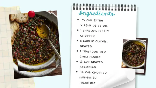 Video thumbnail for Sun-Dried Tomato Olive Oil Bread Dip – Bold, Zesty & Perfect for Entertaining