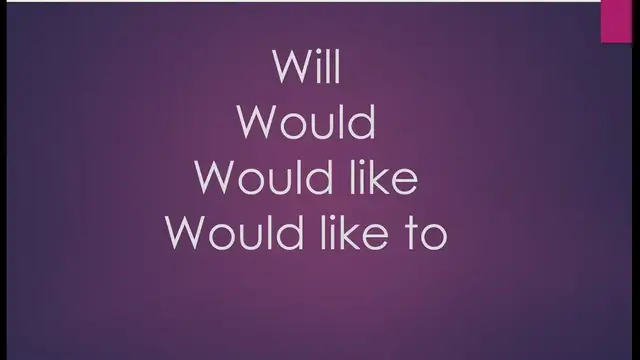 Video thumbnail for Will, Would, Would like, Would like to
