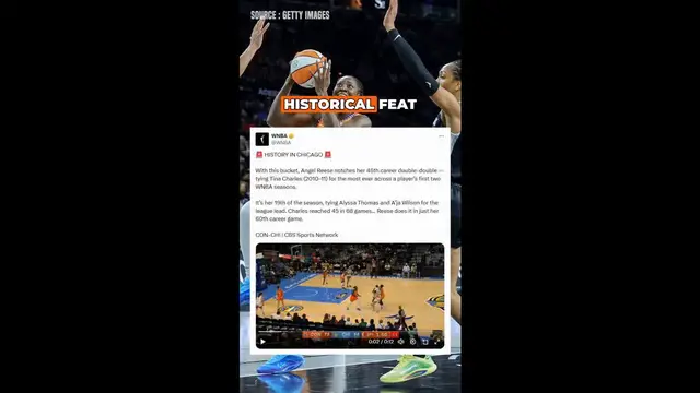 'Video thumbnail for WNBA Announces Historic Angel Reese News as Chicago Sky Lose 27th Game'