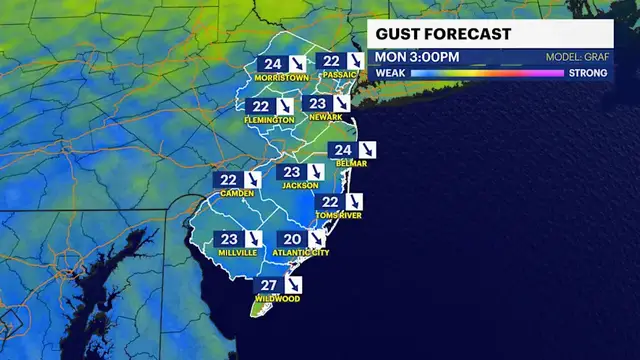 Video thumbnail for Chilly, breezy Monday ushers back in a fall feel across New Jersey